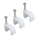 Electrical Cable Wall Clip 100pcs Steel Nails Tacks Holder 5mm Clamp Round Line Clips With Nail For Organizing Electric Wires 