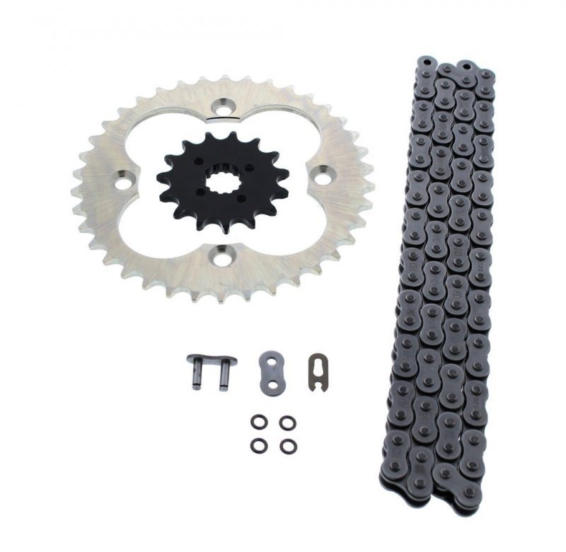 Honda Trx400ex Chain And Sprocket Kit 520-94 O Ring Silver 15 Tooth Front 38 Rear Steel Sprockets For 2005 2006 2007 2008
