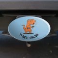 T-rex-ercise Exercise Dinosaur Funny Humor Oval Tow Trailer Hitch Cover Plug Insert