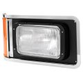 Right Headlight Assembly With Bezel For 1990-2017 Mack Ch613 Sfa Hood Truck Passenger Side Halogen Headlamp Set Mo-4953