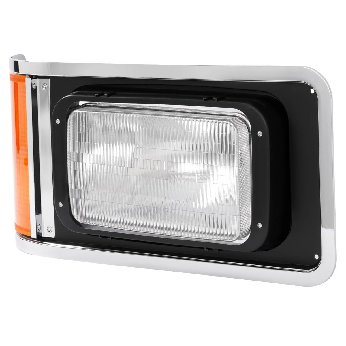 Right Headlight Assembly With Bezel For 1990-2017 Mack Ch613 Sfa Hood Truck Passenger Side Halogen Headlamp Set Mo-4953