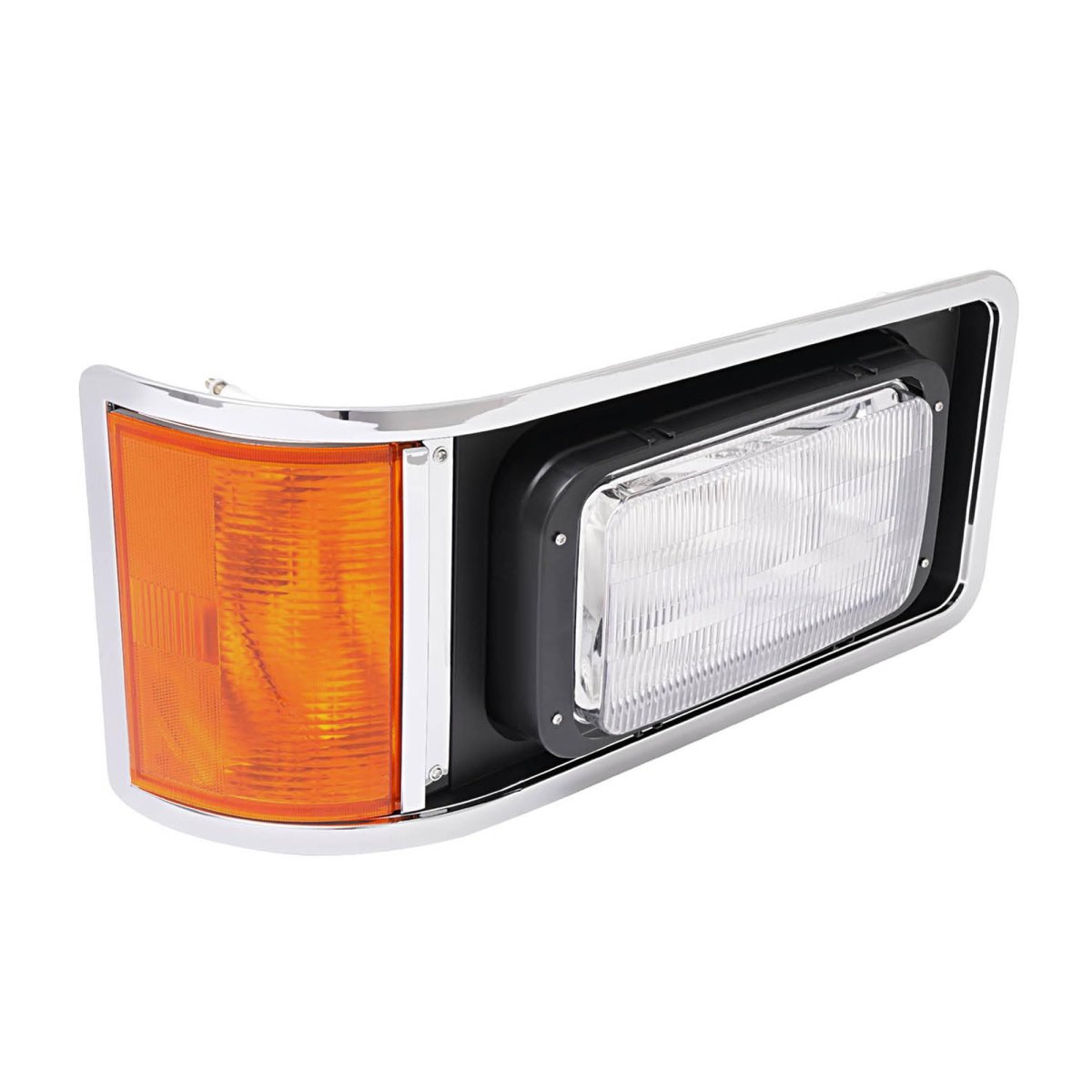 Right Headlight Assembly With Bezel For 1990-2017 Mack Ch613 Sfa Hood Truck Passenger Side Halogen Headlamp Set Mo-4953