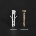 Uxcell 5x25mm Plastic Expansion Tube For Drywall With Color Zinc Screws White 20pcs
