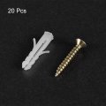 Uxcell 5x25mm Plastic Expansion Tube For Drywall With Color Zinc Screws White 20pcs