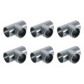 1 Pvc Tee 6 Pcs 3 Way Elbow Connector Furniture Grade Pipe Fitting Adapter Corner For Water Supplies Build Shelves Tents Grey 