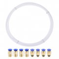 Pneumatic Ptfe Air Tubing Kit Hose Line 4mm Od 4m White With M6 M10 Push To Connect Fittings 