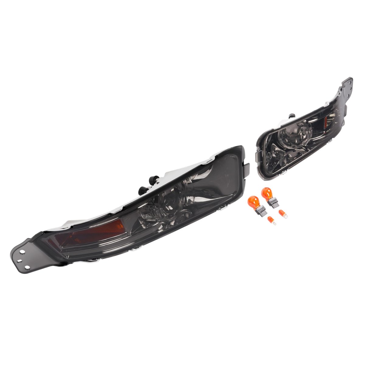Turn Signal Lights For 2005 2006 2007 2008 2009 Ford Mustang Smoke Lens Chrome Housing Front Bumper Side Marker Lamps Pair
