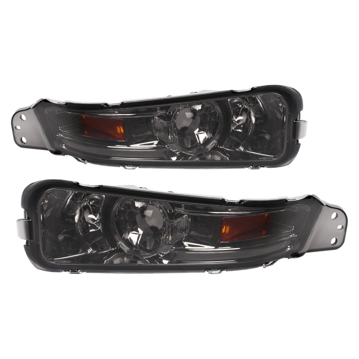 Turn Signal Lights For 2005 2006 2007 2008 2009 Ford Mustang Smoke Lens Chrome Housing Front Bumper Side Marker Lamps Pair