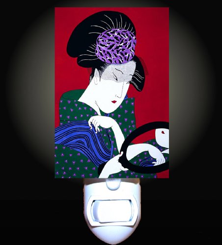 Japanese Geisha With Mirror Decorative Nightlight