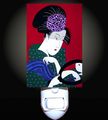 Japanese Geisha With Mirror Decorative Nightlight 