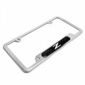 Ipick Image For Nissan 350z Z Logo Real Carbon Fiber Nameplate Chrome Stainless Steel License Plate Frame