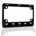 Fastasticdeals Metal Insert Bike License Plate Frame Dragon Fly B Weatherproof Motorcycle Accessories Black 4 Holes Solid 