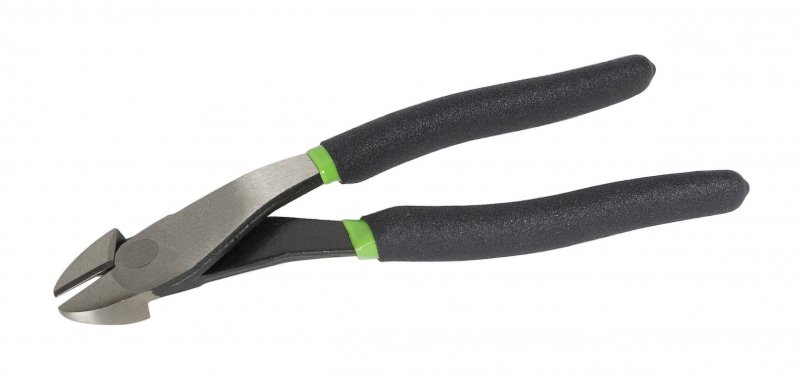 0251-08ad High Leverage Diagonal Cutting Pliers 8 In Angled Dipped Grip Chrome Vanadium Steel Side