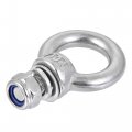 Uxcell Lifting Eye Bolt M8 X 14mm Male Thread With Hex Screw Nut Gasket Flat Washer For Hanging Securing Chain Wire Rope 304