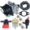 Aumel 640065 640065a Carburetor With Fuel Filter Line Shut Off Valve Kit For Tecumseh Ohv125 Ohv130 Ovh135 Ohv110 Ohv115 Ohv120