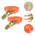 Favomoto 2 Pieces Packer Secure Cargo Strap Tie Downs For Kayak Tensioners Straps Strap Ratchet Cable Heavy Steel Stretcheto 2