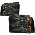 Compatible With Ford Super Duty Pair Of Smoke Lens Clear Corner Led Headlight Red 3rd Brake Light