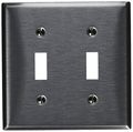 Morris 83020 430 Wall Plate Toggle Switch 2 Gang Stainless Steel 