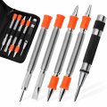 Horusdy 5-piece Multitool Nail Setter Heavy Duty Automatic Center Punch Dual Head Set Hammerless Cold Chisel Hinge Pin Remover 