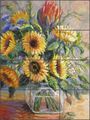 Floral Sunflowers Ceramic Tile Mural 12 75 X 17 Summer By Joanne Morris Margosian Kitchen Shower Backsplash 