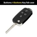 Key Shell Caseless Entry Remote Key Fob Replacement For Volkswagen Passat 2012-2016 Tiguan 2010-2016 4 Buttons
