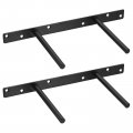 2pcs Floating Shelf Bracket 12 Inch Wall Mounting Blind Support Hidden For Wood Shelves Black 