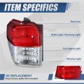 Auto Dynasty Rear Tail Lights Assembly For 2010-2013 Toyota 4runner Driver Left Side With Reverse Brake Turn Signal Chrome