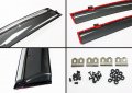 Cuztom Tuning Luxury Clip On Window Visor Guard W Chrome Trim For 2011-2015 Kia Optima K5