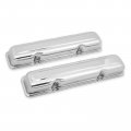 9830cmrg Valve Cover Pair For Amc Jeep V 8 1966 1979 Chrome Plated Steel Smooth Top Design Perimeter Style Bolt Pattern 