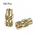 Uxcell Knurled Insert Nuts 100pcs M2 5 X 8mm L 4mm Od 3d Printing Brass Female Threadeds Heat Set Insert Embedment