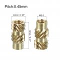 Uxcell Knurled Insert Nuts 100pcs M2 5 X 8mm L 4mm Od 3d Printing Brass Female Threadeds Heat Set Insert Embedment