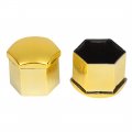 X Autohaux 20pcs 19mm Universal Gold Tone Plastic Wheel Nut Lug Hub Screw Rim Bolt Covers Dust Protection Caps With Removal