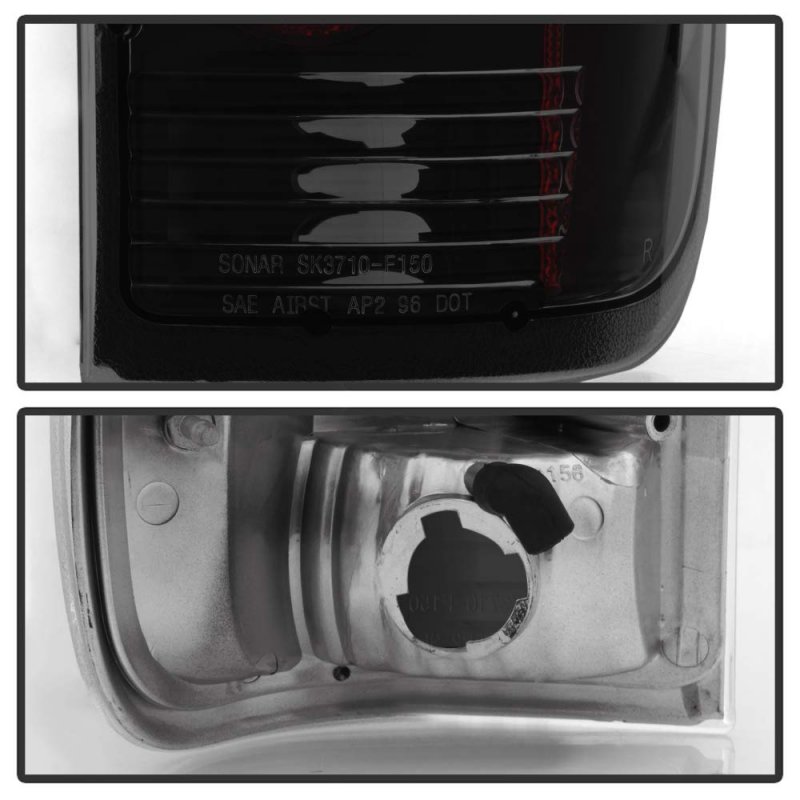 1997-2003 Ford F150 99-07 F250 F350 F450 Superduty Black Smoked Tail Lights Brake Lamps Pair Set Left Right