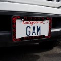 Bad Luck Black Cat With Skull Bones License Plate Tag Frame
