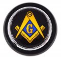 Mason Black Masonic Car Truck Round Grill Badge 3 5 Grille Chrome Emblem