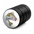 Walleye Fishing 7 Valve Stem Caps For Tire Rim Wheel Aluminum Black