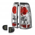 Chrome Housing Euro Style Tail Light Led License Plate Lamp Assembly Replacement Bundle For 1999-2002 Chevy Silverado 1999-2006 
