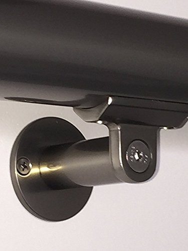 B52 Anodized Handrail Aluminum Wall Support 2 In Stainless Steel Look