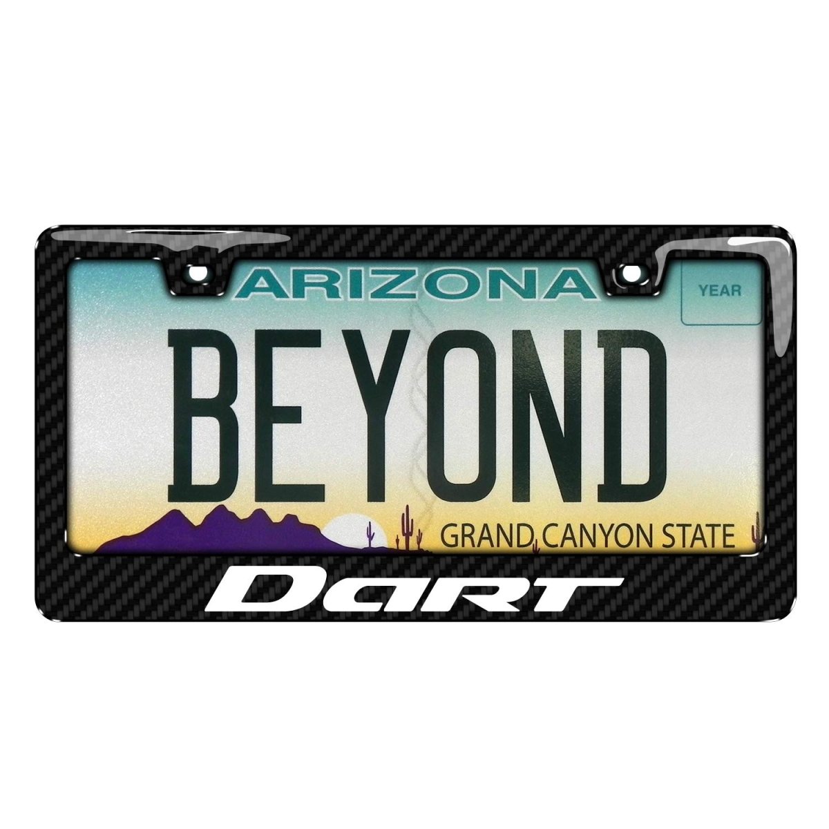 Dodge Dart Black Real 3k Carbon Fiber Finish Abs Plastic License Plate Frame