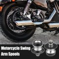X Autohaux 1 Pair 10mm M10x1 5 Silver Tone Aluminum Alloy Motorcycle Swing Arm Spools For Kawasaki