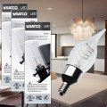 Satco S11526 Led Bulb 4w 40w Eq Ca11 Flame Tip Vintage Style Flex Gray Coil Filament 2700k Warm White E12 Candelabra Base