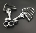 Smt-chrome Short Angled Adjustable Peg Mounting Kit U Shape Footpeg Compatible With V-star Roadstar Suzuki Boulevard 1-1 2 Inch