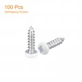 Uxcell St3x12mm White Screws Self Tapping 100pcs Pan Head Phillips Wood For Woodworking