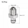 Uxcell 201 Stainless Steel Straight Grease Fitting M8 X 1mm Thread Hydraulic Accessories 10pcs