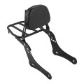 Sissy Bar Backrest Luggage Rack For Kawasaki Vulcan S Vn650 En650 2015 2023 Black Iron And Synthetic Leather Motorcycle 