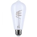 Satco S11520 Led Bulb St19 6w 40w Eq 2700k Warm White Flex Gray Coil Filament Medium Base E26 Dimmable 500 Lumens Clear Glass 