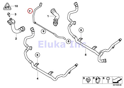 Bmw Genuine Water Hose Upper Radiator To Expansion Tank Vent 128i 323i 325i 325xi 328i 328xi 330i 330xi