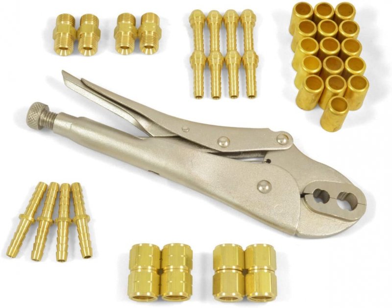 1 4 Id Hose Repair Parts Kit Welding Torch Twin B Size Fittings With Crimper