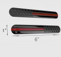 Muzzys Set Of Two 6 X1 Black Thin Red Line Embossed American Flag Decal Emblem Sticker Badge Honor Firefighters United States