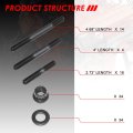 12-point Cylinder Head Stud Hex Nut Kit Compatible With Small Block Sbc 265 267 283 302 305 307 327 350 383 400 55-00